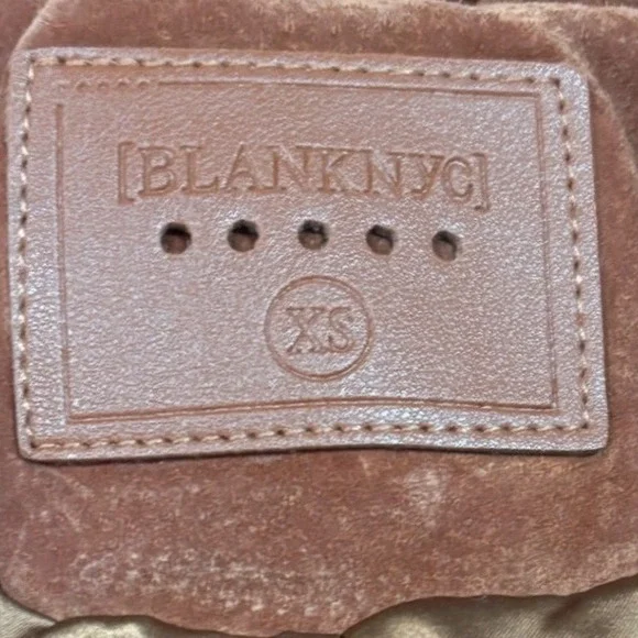 Blank NYC XS Rust Suede Leather Moto‎ Biker Jacket Zip Up Belted Womens NWT - Picture 5 of 13